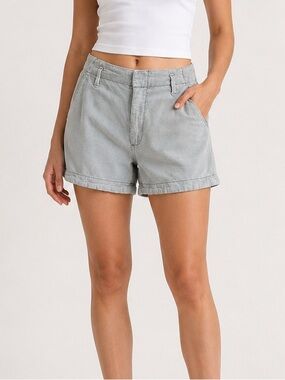 Abercrombie High Rise Shorts Relaxed  Breathable Lightweight Linen Gray Size Xs